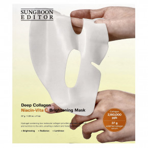 Sungboon Editor, Осветляющая маска для лица с глубоким коллагеном и витамином C, 4 шт., 37 г (1,3 унции) в Москве - eco-herb.ru | изображение Sungboon Editor, Осветляющая маска для лица с глубоким коллагеном и витамином C, 4 шт., 37 г (1,3 унции) в Москве - eco-herb.ru | фото