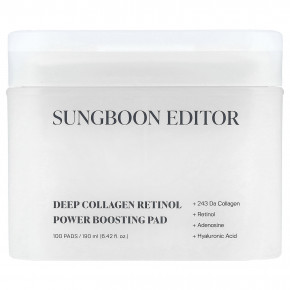 Sungboon Editor, Подушечки для повышения мощности с глубоким коллагеном и ретинолом, 100 шт. - описание | фото