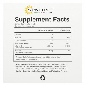 Sunlipid, липосомальный витамин C с маслом MCT, 30 пакетиков по 5 мл (0,17 жидк. унции) в Москве - eco-herb.ru | фото