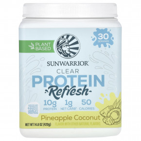 Sunwarrior, Clear Protein Refresh, ананас и кокос, 420 г (14,8 унции) - описание