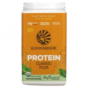Sunwarrior, Protein Classic Plus, протеин на растительной основе, натуральный, 750 г (1,65 фунта) - описание