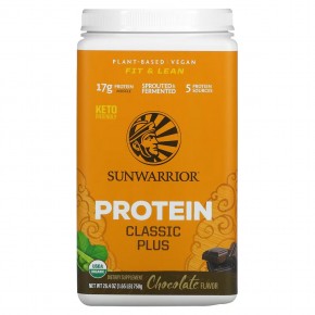 Sunwarrior, протеин «Классик плюс», растительный, со вкусом шоколада, 750 г (1,65 фунта) - описание