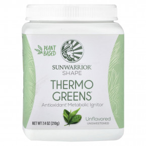Sunwarrior, Shape, Thermo Greens™, без добавок, 210 г (7,4 унции) - описание | фото