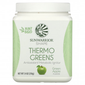 Sunwarrior, Shape, Thermo Greens, зеленое яблоко, 210 г (7,4 унции) - описание | фото