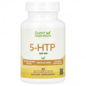 Super Nutrition, 5-HTP, 100 mg, 60 Veggie Capsules в Москве - eco-herb.ru | фото