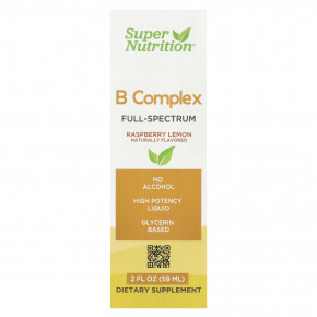 Super Nutrition, комплекс витаминов группы B, полный спектр, малина и лимон, 59 мл (2 жидк. унции) в Москве - eco-herb.ru | фото