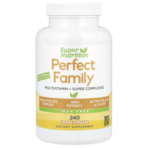 Super Nutrition, Perfect Family, мультивитамины и суперкомплексы для всей семьи, без железа, 240 растительных капсул в Москве - eco-herb.ru | фото