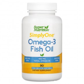 Super Nutrition, рыбий жир с омега-3, триглицерид Vivomega, 1000 мг, 90 рыбных капсул - описание
