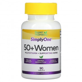 Super Nutrition, SimplyOne, мультивитаминная добавка тройного действия для женщин старше 50 лет, 90 таблеток в Москве - eco-herb.ru | фото