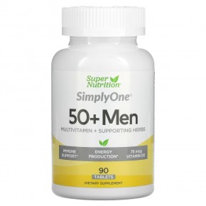 Super Nutrition, SimplyOne, мультивитаминная добавка тройного действия для мужчин старше 50 лет, 90 таблеток в Москве - eco-herb.ru | фото