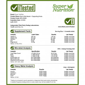 Super Nutrition, SimplyOne®, мультивитамины и поддерживающие травы для мужчин, с витаминами A и C, смесью органических цельных продуктов и растений, со вкусом лесных ягод, 30 жевательных таблеток в Москве - eco-herb.ru | фото