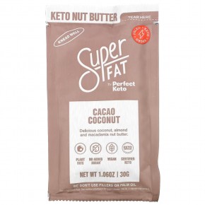 SuperFat, Keto Nut Butter, какао и кокос, 30 г (1,06 унции) - описание