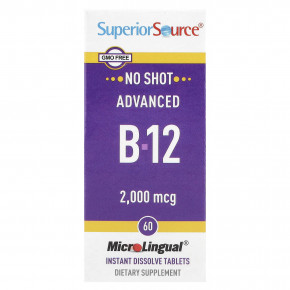 Superior Source, Advanced B-12, 2000 мкг, 60 быстрорастворимых таблеток MicroLingual® в Москве - eco-herb.ru | фото