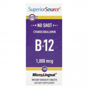 Superior Source, Цианокобаламин B12, 1000 мкг, 100 быстрорастворимых таблеток MicroLingual® в Москве - eco-herb.ru | фото