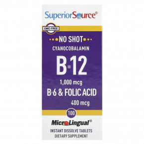 Superior Source, Cyanocobalamin B-12, 1,000 mcg, 100 Instant Dissolve Tablets в Москве - eco-herb.ru | фото