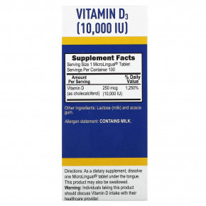 Superior Source, витамин D3, 250 мкг (10 000 МЕ), 100 быстрорастворимых таблеток MicroLingual в Москве - eco-herb.ru | фото