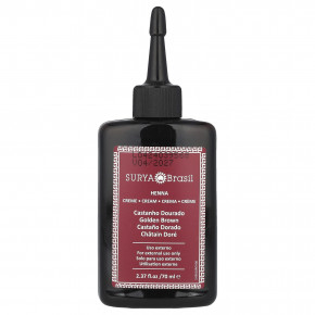 Surya Brasil, Henna Cream, веганская полуперманентная краска для скрытия седины и тоник для обесцвеченных волос, золотисто-коричневый, 70 мл (2,37 жидк. унц.) в Москве - eco-herb.ru | фото