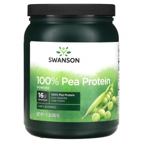 Swanson, 100% порошок из горохового протеина, без добавок, 503 г (1,1 фунта) в Москве - eco-herb.ru | фото