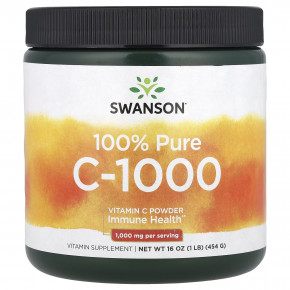 Swanson, 100% Pure C-1000, витамин C в порошке, 454 г (16 унций) в Москве - eco-herb.ru | фото