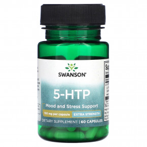 Swanson, 5-HTP, повышенная сила действия, 100 мг, 60 капсул в Москве - eco-herb.ru | фото