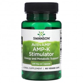 Swanson, ActivAMP AMP-K Stimulator, 225 mg, 60 Veggie Caps в Москве - eco-herb.ru | фото