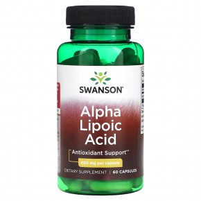 Swanson, Альфа-липоевая кислота, 600 мг, 60 капсул - описание