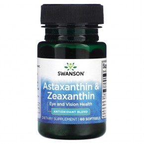 Swanson, Астаксантин и зеаксантин, 60 мягких таблеток в Москве - eco-herb.ru | фото