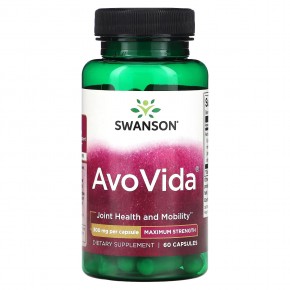 Swanson, AvoVida, максимальная эффективность, 300 мг, 60 капсул - описание