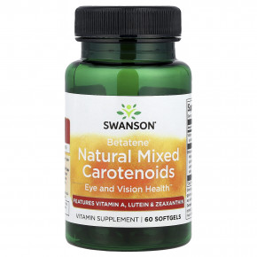 Swanson, Betatene®, натуральные смешанные каротиноиды, 60 мягких таблеток - описание | фото