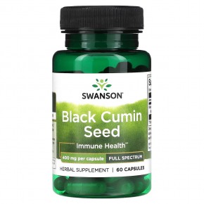 Swanson, Семена черного тмина, полный спектр, 400 мг, 60 капсул в Москве - eco-herb.ru | фото