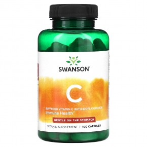 Swanson, Буферизованный витамин C с биофлавоноидами, 100 капсул в Москве - eco-herb.ru | фото