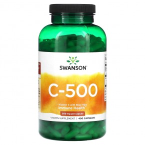 Swanson, C-500, Vitamin C with Rose Hips, 500 mg, 400 Capsules в Москве - eco-herb.ru | фото