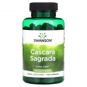 Swanson, Cascara Sagrada, 450 мг, 100 капсул в Москве - eco-herb.ru | фото