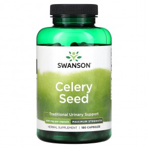 Swanson, Семена сельдерея, максимальная эффективность, 500 мг, 180 капсул в Москве - eco-herb.ru | фото