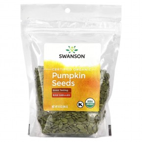 Swanson, Certified Organic Pumpkin Seeds, Raw Shelled, 12 oz (340 g) в Москве - eco-herb.ru | фото