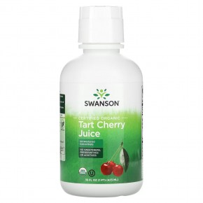 Swanson, Certified Organic Tart Cherry Juice Concentrate, Unsweetened, 16 fl oz (473 ml) в Москве - eco-herb.ru | фото
