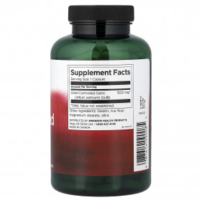 Swanson, чеснок с контролируемым запахом, 500 мг, 200 капсул в Москве - eco-herb.ru | фото