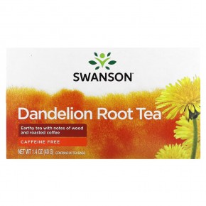 Swanson, Dandelion Root Tea, Caffeine Free, 20 Tea Bags, 1.4 oz (40 g) в Москве - eco-herb.ru | фото