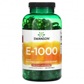 Swanson, E - 1000, 1000 МЕ (671,1 мг), 250 мягких таблеток в Москве - eco-herb.ru | фото