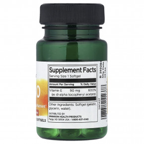 Swanson, E-200, витамин E, 90 мг (200 МЕ), 60 капсул в Москве - eco-herb.ru | фото