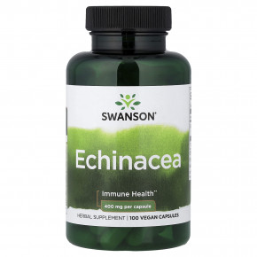 Swanson, эхинацея, 400 мг, 100 веганских капсул - описание
