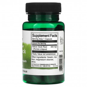 Swanson, Экстракт жёлтого дока полного спектра, 400 мг, 60 капсул (Товар снят с продажи) в Москве - eco-herb.ru | фото