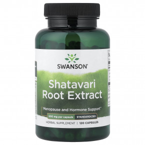 Swanson, экстракт корня шатавари, стандартизованный, 500 мг, 120 капсул - описание | фото