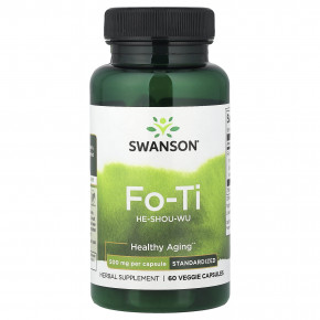 Swanson, Fo-Ti, 500 мг, 60 растительных капсул - описание | фото