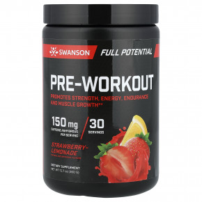Swanson, Full Potential Pre-Workout, предтренировочный комплекс, с клубникой и лимонадом, 360 г (12,7 унции) в Москве - eco-herb.ru | изображение Swanson, Full Potential Pre-Workout, предтренировочный комплекс, с клубникой и лимонадом, 360 г (12,7 унции) в Москве - eco-herb.ru | фото