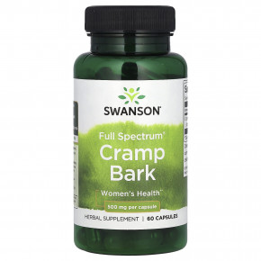 Swanson, Full Spectrum Cramp Bark, 500 мг, 60 капсул - описание