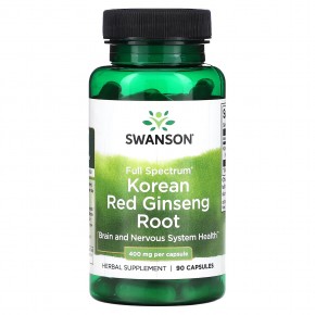 Swanson, Full Spectrum Korean Red Ginseng Root, 400 mg, 90 Capsules в Москве - eco-herb.ru | фото
