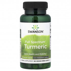 Swanson, Full Spectrum®, куркума, 750 мг, 60 растительных капсул Veggie Embo Caps® (Товар снят с продажи) в Москве - eco-herb.ru | фото