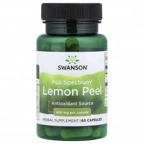 Swanson, Full Spectrum®, лимонная цедра, 400 мг, 60 капсул - описание | фото