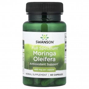 Swanson, Full Spectrum®, моринга масличная, 400 мг, 60 капсул - описание | фото